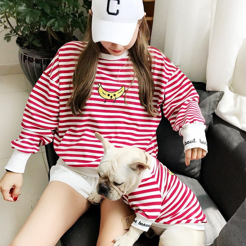 Adult pet striped parent-child outfit