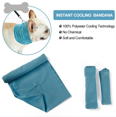 New Instant Cooling Pet Bandana Dog Scarf Summer Cooling Towel Wrap Dog Collar