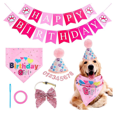 Dog Birthday Party Supplies Boy Girl Dog Birthday Hat With Numbers Dog Puppy Birthday Bandana Hat Bow  Puppy Birthday Hat