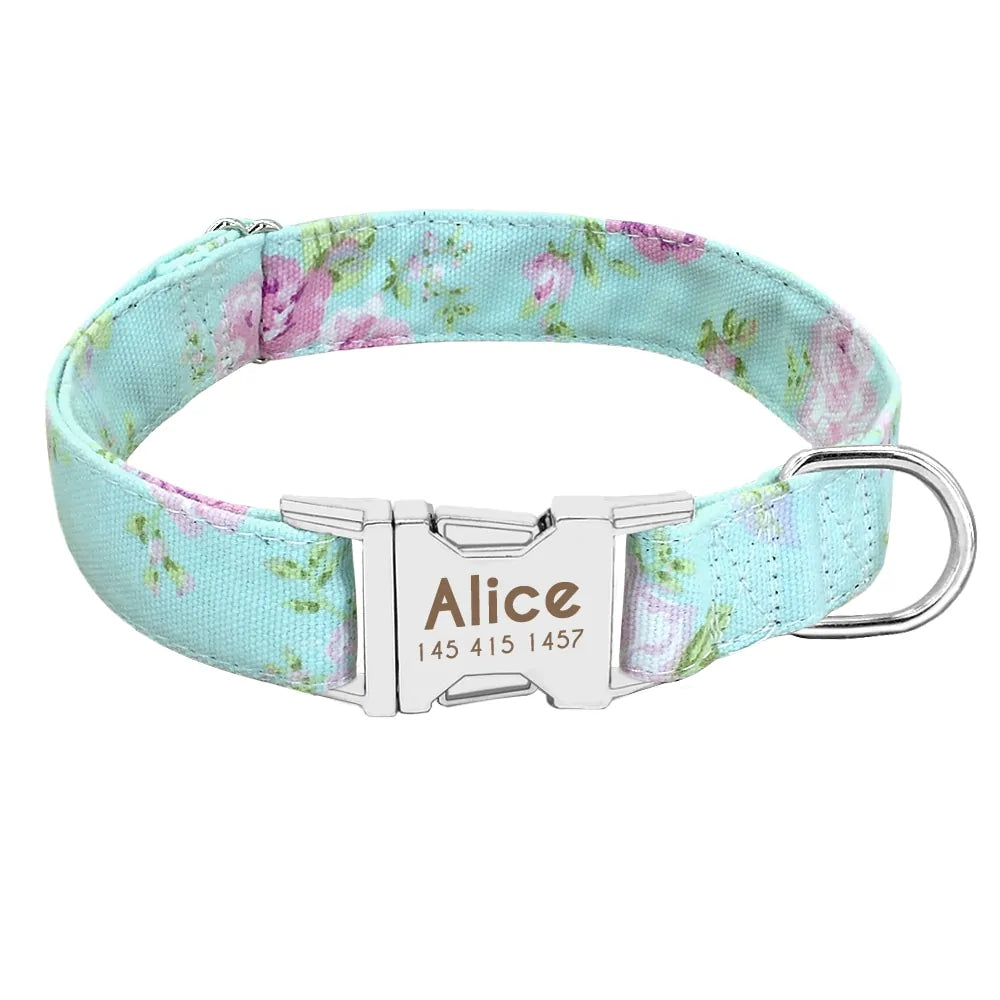 Personalized Nylon Collars With ID Nameplate