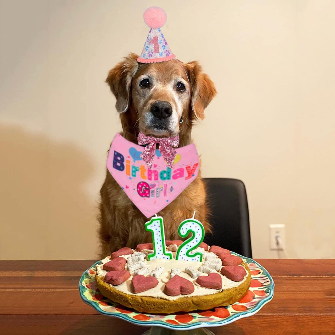 Dog Birthday Party Supplies Boy Girl Dog Birthday Hat With Numbers Dog Puppy Birthday Bandana Hat Bow  Puppy Birthday Hat