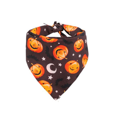 Halloween Dog Bandana Pumpkin Double-sided Triangle Scarf Accessories