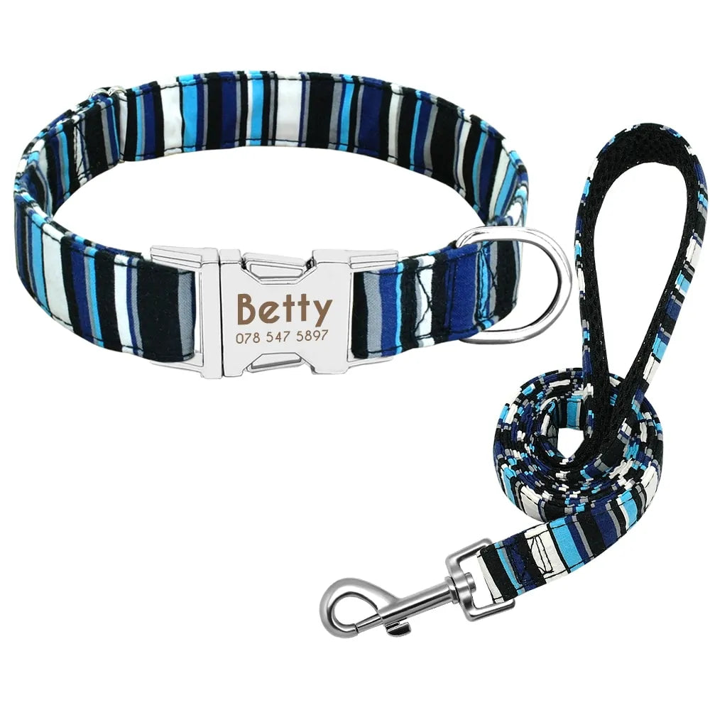 Personalized Nylon Collars With ID Nameplate