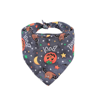 Halloween Dog Bandana Pumpkin Double-sided Triangle Scarf Accessories